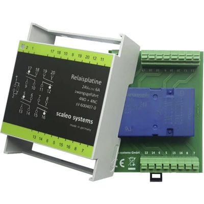 Afbeelding van scaleo systems Veiligheidsrelais Met ompoolbeveiligingsdiode, LED, behuizing 1 stuk(s) Typ 24V 4 fach 4x wisselcontact