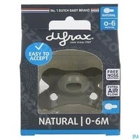 Afbeelding van Difrax Fopspeen Natural 0 6 maanden Grijs