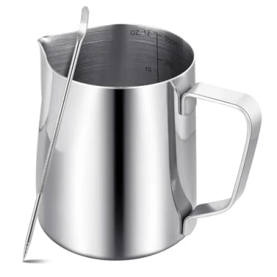 Afbeelding van Melkopschuimer kan koffiemachine 350ml/12oz 304 roestvrijstalen melkkop beker, metalen barista accessoires cappuccino latte en espresso, vaatwasmachinebestendig