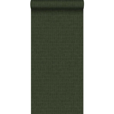Afbeelding van Leen Bakker ESTAhome Behang Krokodillenhuid Olijfgroen 53cm X 10.05 M Groen Vlies