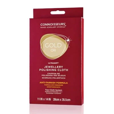 Afbeelding van Connoisseurs Gouden sieraden polijstdoek Ultrasoft reinigingsdoek om schoon te maken, buff &amp; Restore Shine 100% katoenvezel 28 x 35cm