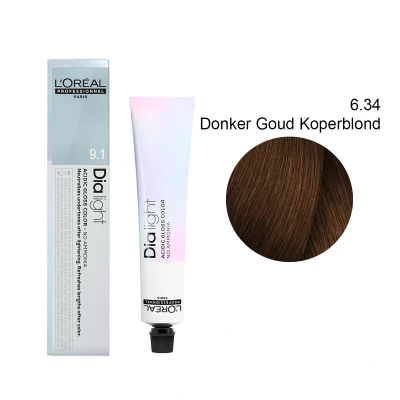 Afbeelding van L&#039;Oréal Professionnel Dia Light 6.34 Donker Goud Koperblond