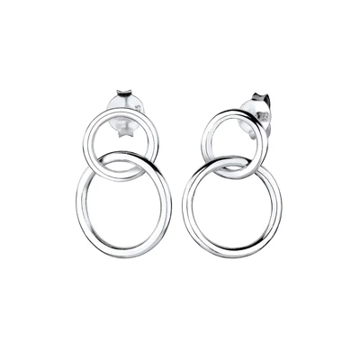 Afbeelding van Elli Basic GEO Minimal Oorbellen silvercoloured, Dames, Maat: One Size, Silver coloured