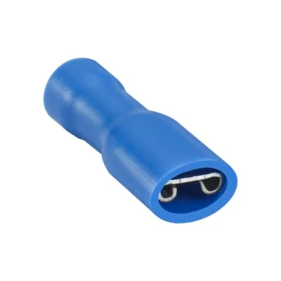 Afbeelding van Heschen Vrouwelijke Quick Disconnects Vinyl Volledig Geïsoleerd, FDFD2 187, 4,8 x 0,5 mm, Kabelklem voor 1,5 2,5 mm² (16 14 AWG), Blauw, 100 stuks