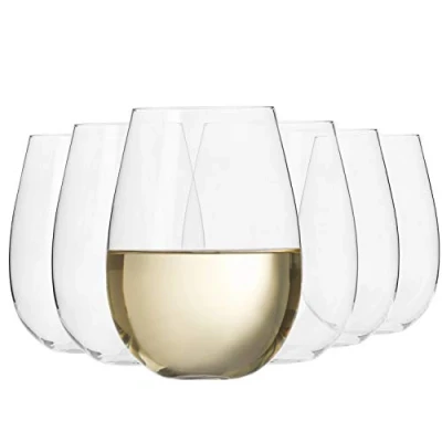 Afbeelding van KROSNO Zoonder Hoog Witte Wijnglazen Set van 6 500 ml Harmony Collectie Perfect voor Thuis, Restaurants en Feesten Vaatwasser Bestendig
