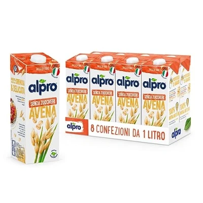 Afbeelding van Alpro Drink Plantaardige Havermelk Zonder Suiker Lactosevrij &amp; Glutenvrij 8 x 1L