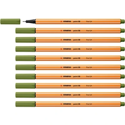 Afbeelding van Fineliner STABILO point 88 10 stuks mosgroen
