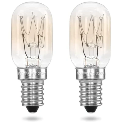 Afbeelding van Poppstar 2 Stuks Koelkastlamp E14 15W, Gloeilamp voor Koelkast, Naaimaschine, Vriezer, Zoutkristallamp (2700K warm wit, 150 lumen)
