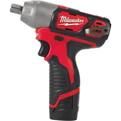 Afbeelding van Milwaukee M12 BIW12 202C 1/2&quot; subcompactslagmoersleutel set (2x 2,0Ah accu) in koffer
