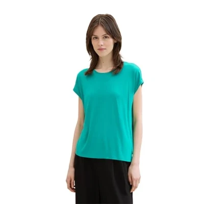 Afbeelding van TOM Tailor Denim Fluent Tshirt basic, Dames, Maat: Medium, Bright green