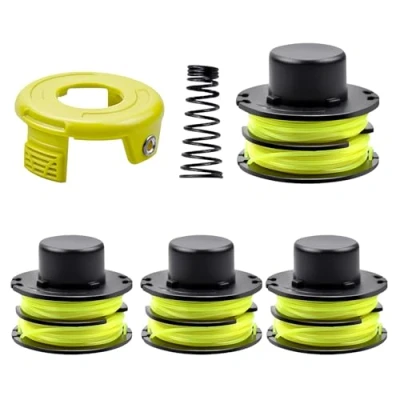 Afbeelding van CHIHOLEN 4 stuks grastrimmer draadspoel compatibel met Ryobi RAC118 RAC119, reservedraadspoel voor RLT3025F, RLT3025S, RLT3525S, RLT2523, RLT3525, RLT3123, Ø 1,2 mm 8,4 m lengte (4 spoels 1 x