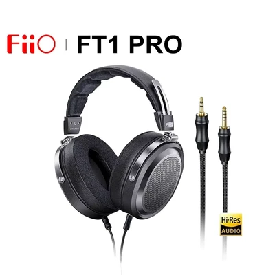Afbeelding van FiiO FT1 gesloten over ear nanowood vezel composiet membraan bedrade hifi hoofdtelefoon, afneembare kabel, Amerikaanse zwarte walnoothouten oorschelpen voor thuis, studio, opname (zwart)