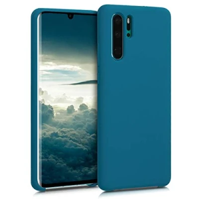 Afbeelding van kwmobile telefoonhoesje geschikt voor Huawei P30 Pro Hoesje met siliconen coating Smartphone case in mat petrol