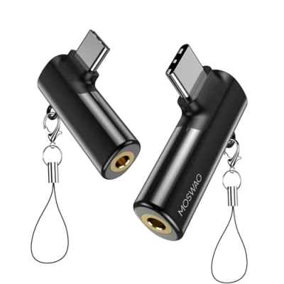 Afbeelding van MOSWAG USB C naar 3,5 mm jack adapter, type hoofdtelefoon Aux digitale audio adapter zinklegering voor Samsung Galaxy S23 S22 Note10 A80 Huawei P50,