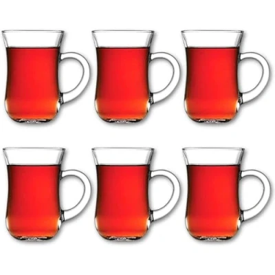 Afbeelding van Pasabahce Keyif Turkse Theeglazen Met Oor Set van 6 140 ml