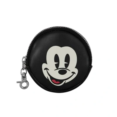 Afbeelding van Mickey Mouse Face Cookie Muntportemonnee, Zwart, Eén maat, portemonnee gezicht