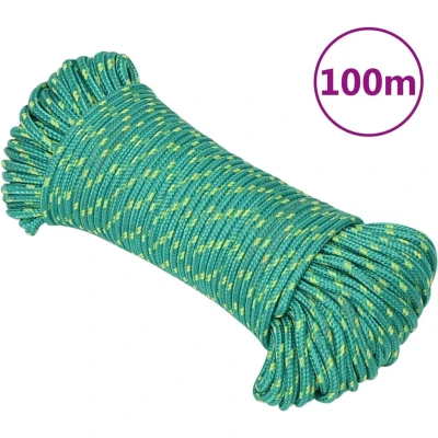 Afbeelding van vidaXL Boottouw 5 mm 100 m polypropyleen groen