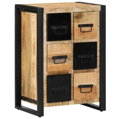 Afbeelding van vidaXL Dressoir 50x35x70 cm massief ruw mangohout