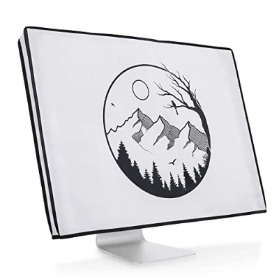 Afbeelding van kwmobile beschermhoes Monitor compatibel met 27 28&quot; hoes Computerscherm cover in zwart/wit 3x3
