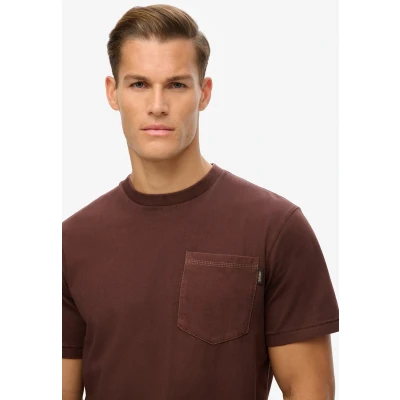Afbeelding van Superdry Stitch Pocket Tshirt basic, Heren, Maat: Large, Washed brown