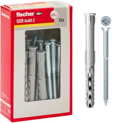 Afbeelding van Fischer Verlengde pluggen met schroef, grijs, 8 x 80 mm