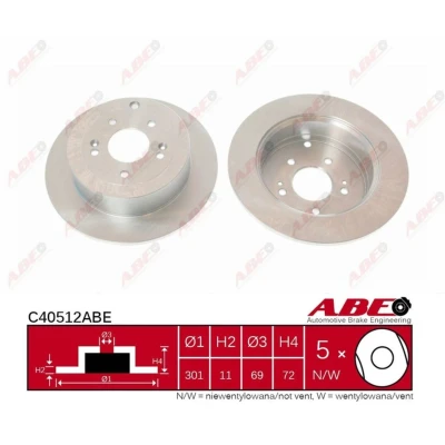Afbeelding van Remschijf ABE C40512ABE achter, volledig, 1 Stuk
