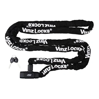 Afbeelding van VINZ Olympus Lang Kettingslot / Fietsslot Bootslot met Vaste Kop 8mm 300cm 3 meter