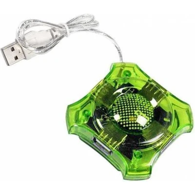 Afbeelding van 4 Poorts USB 2.0 Hub Star Groen