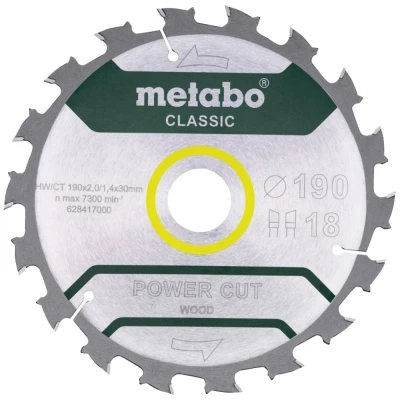 Afbeelding van Metabo 628417000 Cirkelzaagblad 190 x 30 mm Aantal tanden: 18 1 stuk(s)