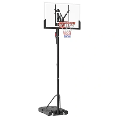 Afbeelding van SPORTNOW Basketbalkorf, 235 305 cm, in hoogte verstelbaar, basketbalstandaard, basketbalsysteem met standaard, wielen, voor outdoor, staal