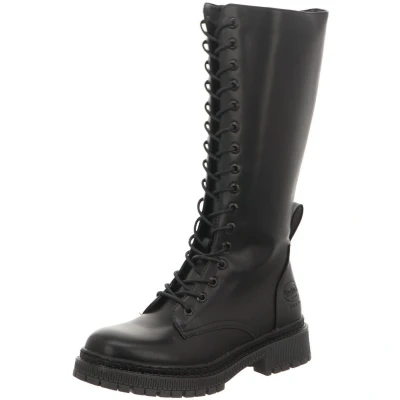 Afbeelding van Dockers by Gerli Veterlaarzen schwarz, Dames, Maat: 40, Schwarz Leer