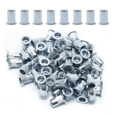 Afbeelding van CCLIFE 60 stuks M6 klinkmoeren en blindklinkmoeren set, 12 mm x 15 mm, verzinkt koolstofstaal, ideale bevestiging voor staal, glasvezel kunststof