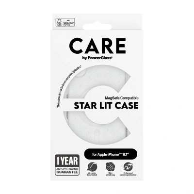 Afbeelding van Care Flagship Case Urban Combat Star Lit Met Wit Magsafe Telefoonhoesje Voor Apple Iphone 2024 6.7&#039;&#039; Transparant