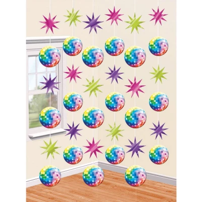Afbeelding van Hangdecoratie Disco Fever 6 stuks