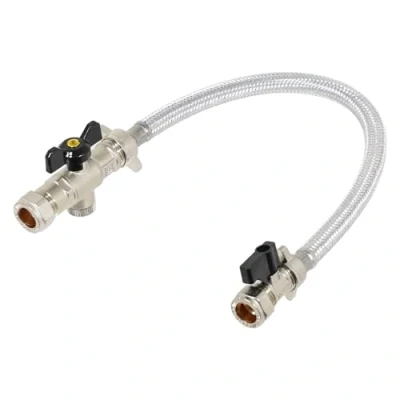 Afbeelding van SPARES2GO Combi ketel vullus recht deel L conforme centrale verwarmingshendel terugslagklep (15 mm x 15 mm)