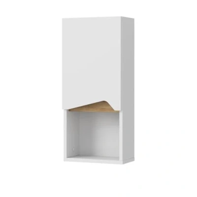 Afbeelding van Vicco Badkamerkast Marelle, Wit/Artisanaal eiken, 30 x 67 cm met deur en open vak