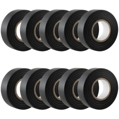 Afbeelding van GTSE Black Electrical Tape, 19mm x 20m, 10 Pack, Strong Self Adhesive PVC Insulation Tape for Insulating, Repairing and Protecting Wires