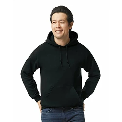 Afbeelding van Gildan heren Fleece sweatshirt met capuchon, stijl G18500, Zwart, M
