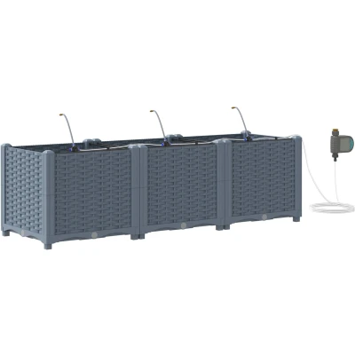 Afbeelding van vidaXL Tuin Plantenbak Lichtgrijs Kunststof 120 x 40 37.5 cm