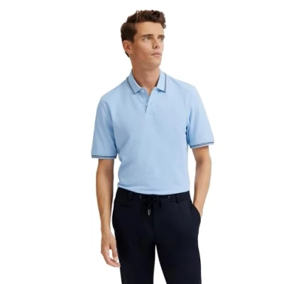 Afbeelding van bugatti Poloshirt voor heren, basic, korte mouwen, moderne pasvorm, 320 lichtblauw, XL
