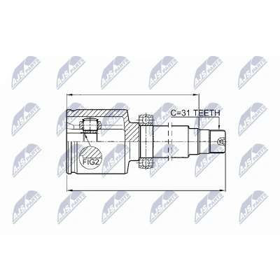 Afbeelding van Homokineet reparatie set, aandrijfas NTY NPW FR 066