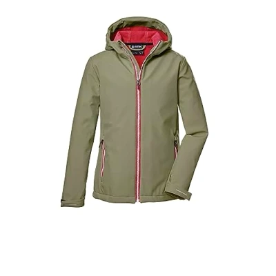 Afbeelding van killtec meisjes Softshelljas/outdoorjas met capuchon KOS 358 GRLS SFTSHLL JCKT, olive, 116, 42067 000