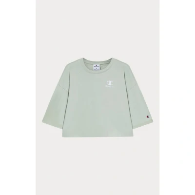 Afbeelding van Champion Icons WASH Crewneck Tshirt print, Dames, Maat: Large, Light green