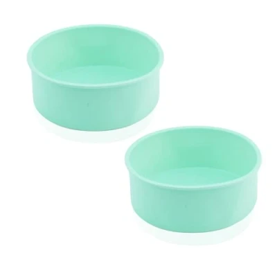 Afbeelding van NEUSID 2 stuks siliconen bakvorm, 20 cm, rond, anti aanbaklaag, taartvorm, bakvormen voor gelaagde cake, vorm, bakken cake en brood, regenboogcakes