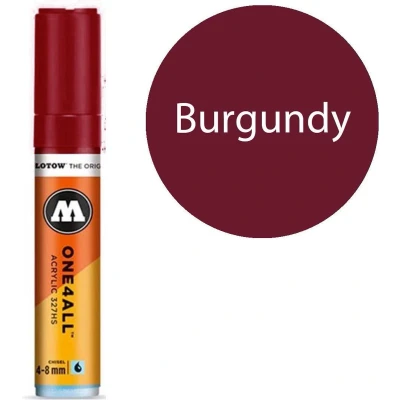 Afbeelding van Molotow 327HS Burgundy donker rode acryl marker Chisel tip 4 8mm Kleur