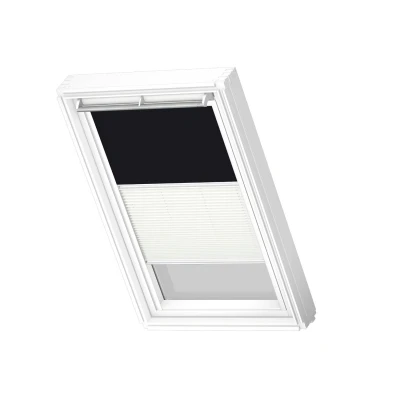 Afbeelding van VELUX Origineel Verduisterend Rolgordijn Plus Plissé (DFD) Wit Kozijn, MK06, Zwart