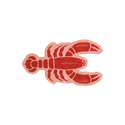 Afbeelding van Fisura Vormige entreemat. Originele kokos deurmat met anti slip PVC rug. Afmetingen: 70 x 40 cm. (Kreeft, rood)