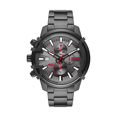 Afbeelding van Diesel Zwartkleurig Roestvrijstalen Herenhorloge met Drie Wijzers en Datum Armband Cadeauset, AX7134SET