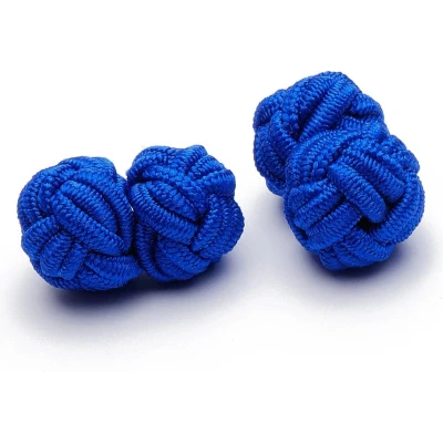 Afbeelding van Manchetknopen Zijden Knoop Blauw