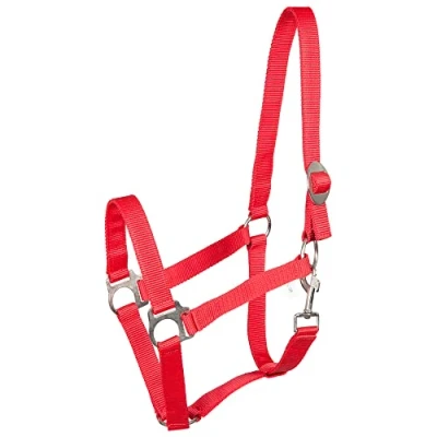 Afbeelding van PFIFF 101668 Halster, kunststof paardenhalster, stalhalster, weidehalter, rood Shetty